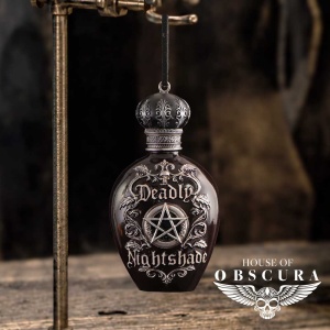 Decoratiune suspendata sticluta de potiuni Deadly Nightshade 9,9 cm - House of Obscura - Img 7