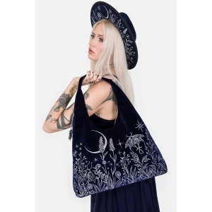 Geanta gotica dark celestial Stargazer din catifea - Restyle - Img 4