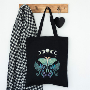 Geanta tote bag Dark Forest - Luna Moth - Img 2