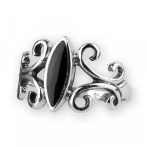 Inel argint Ornament negru cu onix - Img 1