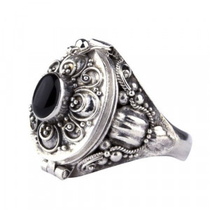 Inel argint Poison Ring cu onix - Img 5