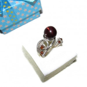 Inel handmade placat cu argint Focul Sacru