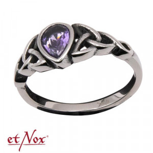 Inel otel inoxidabil cu piatra de zirconiu violet Picatura 0.8cm - Img 4