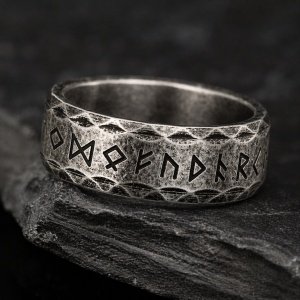 Inel rune nordice otel inoxidabil – inel viking 8 mm - Img 3