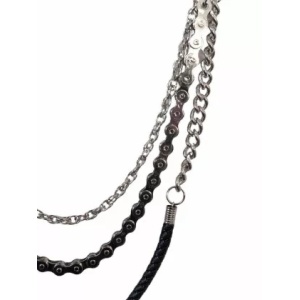 Lant pantaloni 3 Row Black and Silver - Img 2