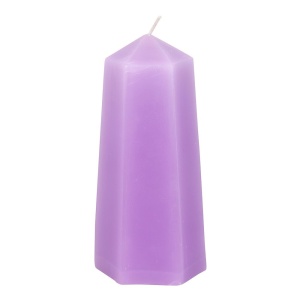 Lumanare mov cu cristal Ametist, pentru ritualuri de relaxare, 15cm - Img 3
