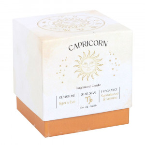 Lumanare zodiacala cu bucatele de Ochiul Tigrului - Capricorn (santal si iasomie) - Img 4