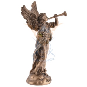 Mini statueta Arhanghelul Gabriel, vestitorul divin, finisaj bronz, 10 cm - Img 4