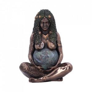Mini statueta Mama Pamant finisaj bronz 8.5 cm - Img 1
