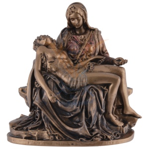 Mini statueta Pieta - Michelangelo, finisaj bronz, 7 cm