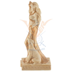 Mini statueta rasina cu finisaj alb marmura, mitologia greaca, Hecate, zeita magiei - Img 3