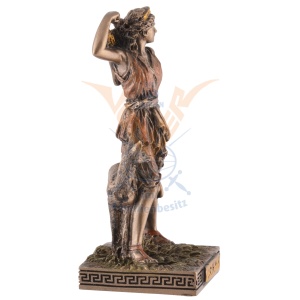 Mini statueta rasina cu finisaj bronz, mitologia greaca, zeita vanatorii Artemis - Img 7