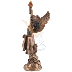 Mini statueta Uriel, arhanghelul iluminarii spirituale, finisaj bronz, 11 cm - Img 6