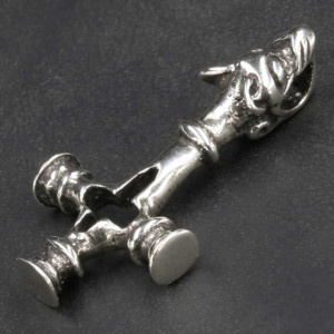 Pandantiv argint Cruce cu cap de lup 4.5cm