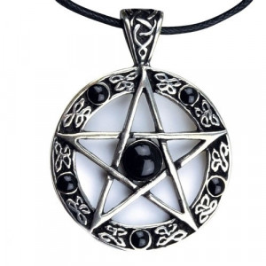 Pandantiv argint Pentagrama Neagra - Img 1
