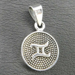 Pandantiv argint semn zodiacal Gemeni 2.5cm - Img 2