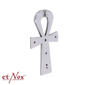 Pandantiv argint si zirconii Ankh egiptean cu hieroglife 5.8 cm - Img 2