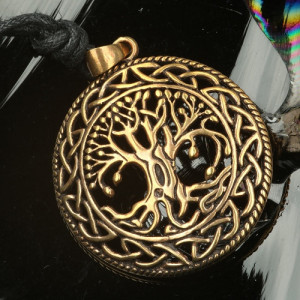 Pandantiv bronz Copacul Vietii cu nod Celtic 4.2cm - Img 2