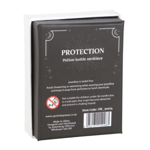 Pandantiv cu cristale de obsidian in sticluta, talisman pentru protectie, Obsidian Crystal Potion - Img 5