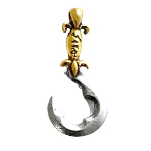 Pandantiv cu lantisor, placat cu argint, Secera lui Saule, Talisman pentru Prosperitate