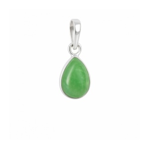 Pandantiv din argint cu cristal natural Lacrima de Jad 1.2 cm