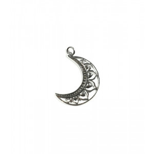 Pandantiv din argint Semiluna cu Ornament 2.8 cm