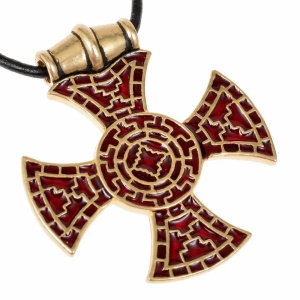 Pandantiv din bronz in tehnica cloisonne - Crucea Ixworth