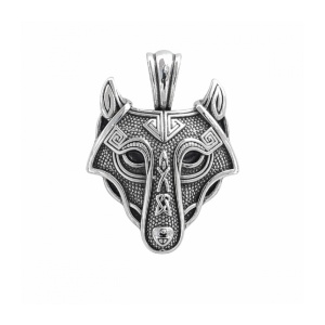 Pandantiv din otel inoxidabil Fenrir – Lup Viking, 4.7 cm