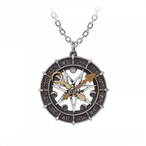 Pandantiv gotic cu lantisor Alchemy England - Astro-lunial Compass