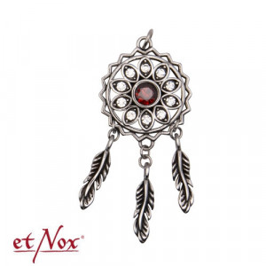 Pandantiv otel inoxidabil cu zirconiu rosu Dreamcatcher 4.8cm