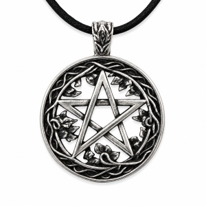 Pandantiv Pentagrama cu Iedera din inox, Etnox – simbol al echilibrului si protectiei, 2.4 cm