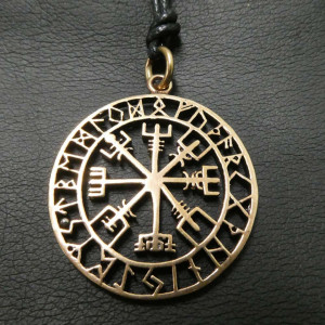 Pandantiv viking bronz Vegvisir 4.5cm