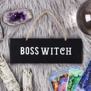 Placuta decorativa lemn Boss Witch 20 cm