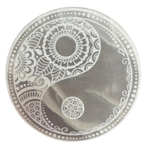 Platou din selenit 18 cm - Yin Yang
