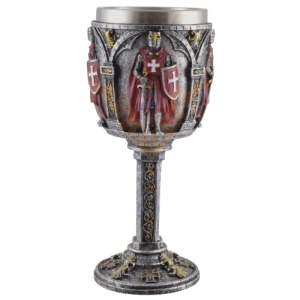 Pocal Cavaler Medieval Rosu 19 cm
