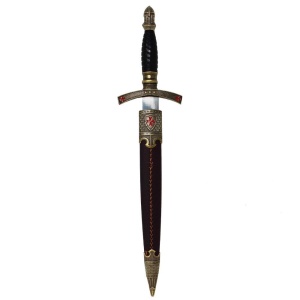 Pumnal Decorativ Medieval cu Teaca – Stil Cavaleresc, 40 cm - Img 5