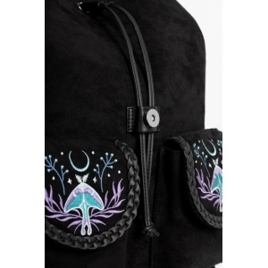 Rucsac din piele ecologica cu broderie Moon Glow - Img 8
