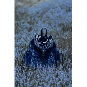 Rucsac gotic dark celestial Moonlit Meadow din catifea - Restyle - Img 5