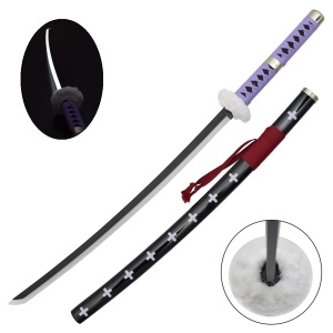 Sabie decorativa cu led katana One Piece - Trafalgar Law ( violet) 98 cm