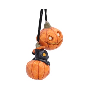 Set 2 decoratiuni suspendate Halloween Pumpkin and Patch 7,7 cm - Whisper Wood - Img 4
