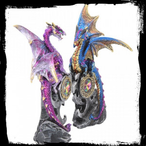Set 2 statuete dragoni Protectorii taramului 15 cm - Img 2
