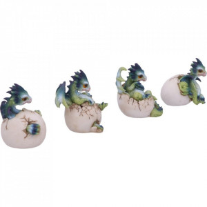 Set 4 statuete pui de dragon in ou Hatchlings Emergence 8 cm - Img 5