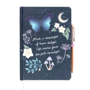Set Agenda/Jurnal cu pix cu cristale de Ametist - Midnight Moth - Img 2