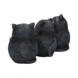 Set statuete Trei pisicute grase intelepte 8.5 cm - Img 3