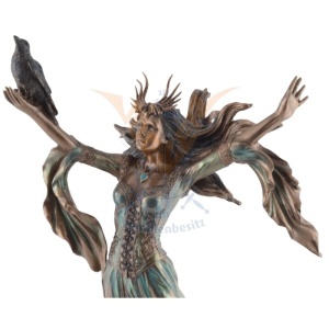 Statueta bronz si rasina vrajitoarea Morgana le Fay 25 cm - Img 6