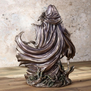 Statueta bronz si rasina vrajitoarea Morgana le Fay - artist Monte M.Moore 29 cm - Img 3
