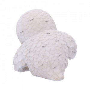 Statueta bufnita alba cu pui Familia cu pene 13.5 cm - Img 4