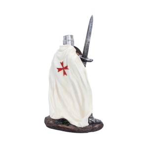 Statueta Cavaler Templier Alb – decor medieval collector, 18.5 cm - Img 3