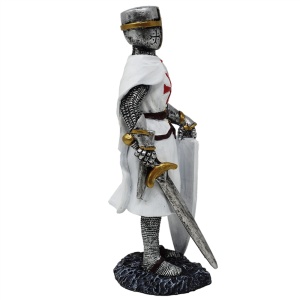 Statueta Cavaler Templier cu Sabie si Scut, 22 cm - Img 4