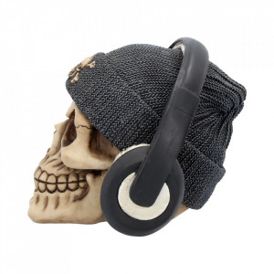 Statueta craniu Dead Beat - gri 17 cm - Img 3